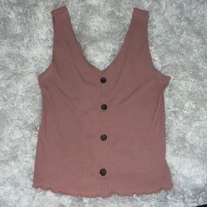Blush Pink lettuce trim bottom tank top
